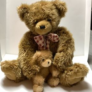 Plush Teddy Bear with Eyeglasses and Ribbon Tie